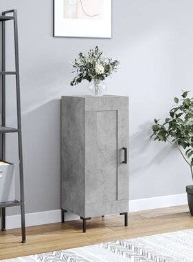 VidaXL Dressoir 34,5x34x90 cm bewerkt hout betongrijs