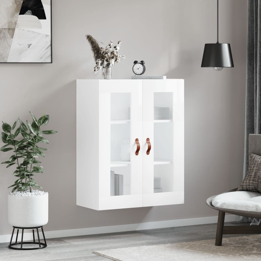 VidaXL Wandkast 69,5x34x90 cm hoogglans wit