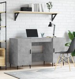 VidaXL Bureau 140x50x75 cm bewerkt hout betongrijs