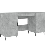 VidaXL Bureau 140x50x75 cm bewerkt hout betongrijs