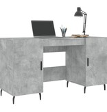 VidaXL Bureau 140x50x75 cm bewerkt hout betongrijs