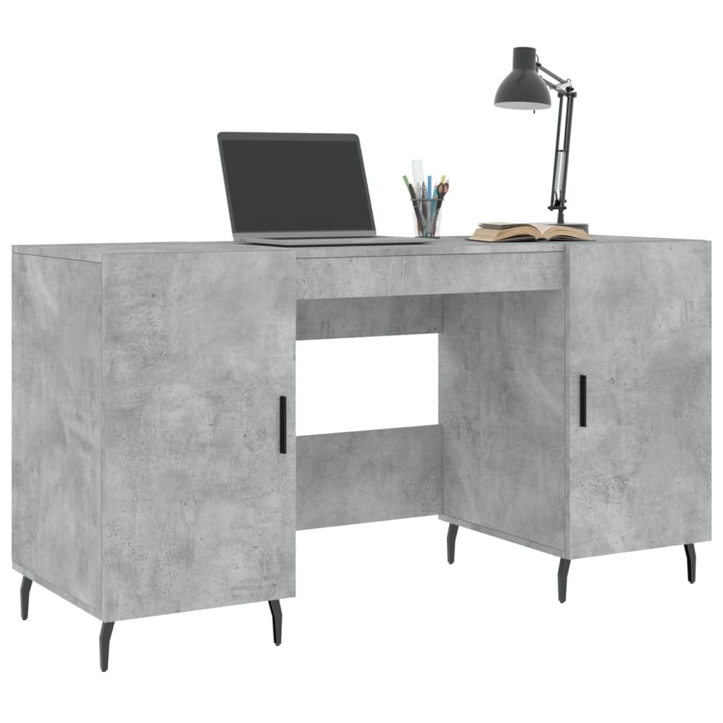VidaXL Bureau 140x50x75 cm bewerkt hout betongrijs