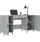 VidaXL Bureau 140x50x75 cm bewerkt hout betongrijs
