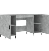 VidaXL Bureau 140x50x75 cm bewerkt hout betongrijs