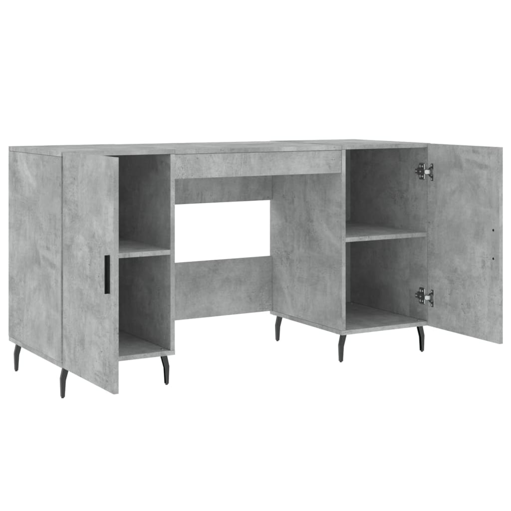 VidaXL Bureau 140x50x75 cm bewerkt hout betongrijs