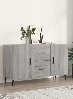 VidaXL Dressoir 100x36x60 cm bewerkt hout grijs sonoma eikenkleurig
