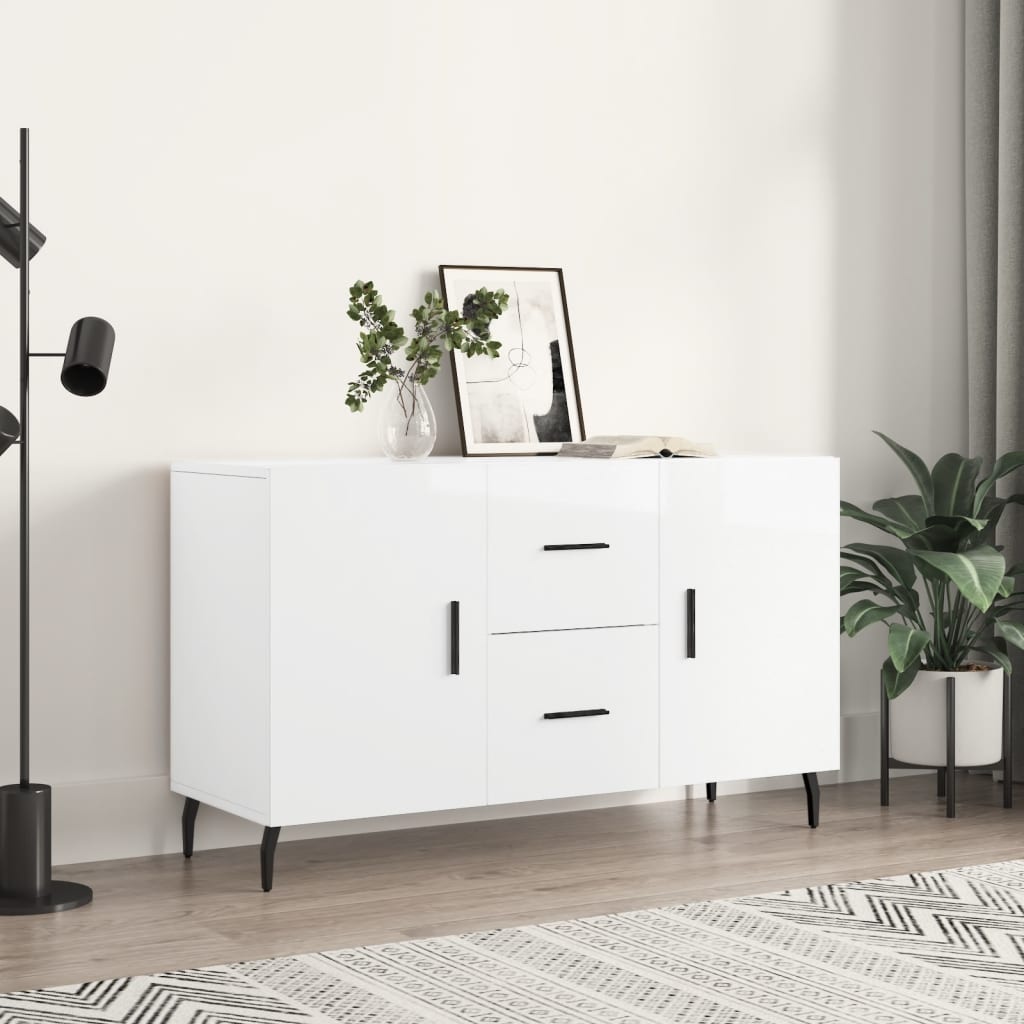 VidaXL Dressoir 100x36x60 cm bewerkt hout hoogglans wit