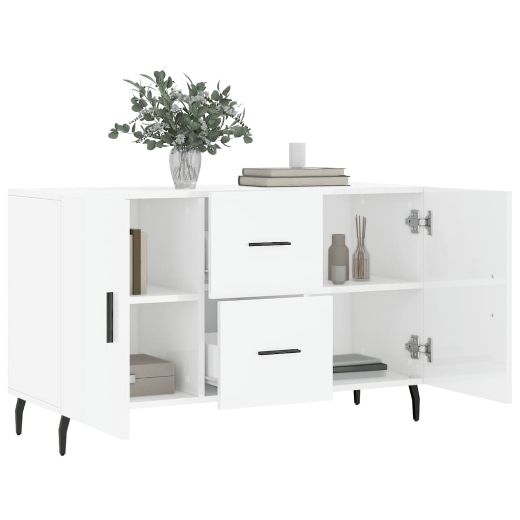 VidaXL Dressoir 100x36x60 cm bewerkt hout hoogglans wit