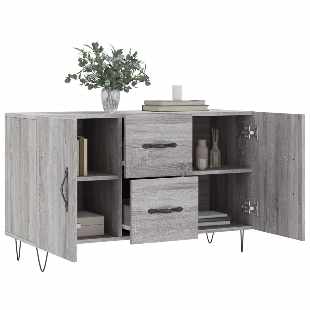 vidaXL Dressoir 100x36x60 cm bewerkt hout grijs sonoma eikenkleurig