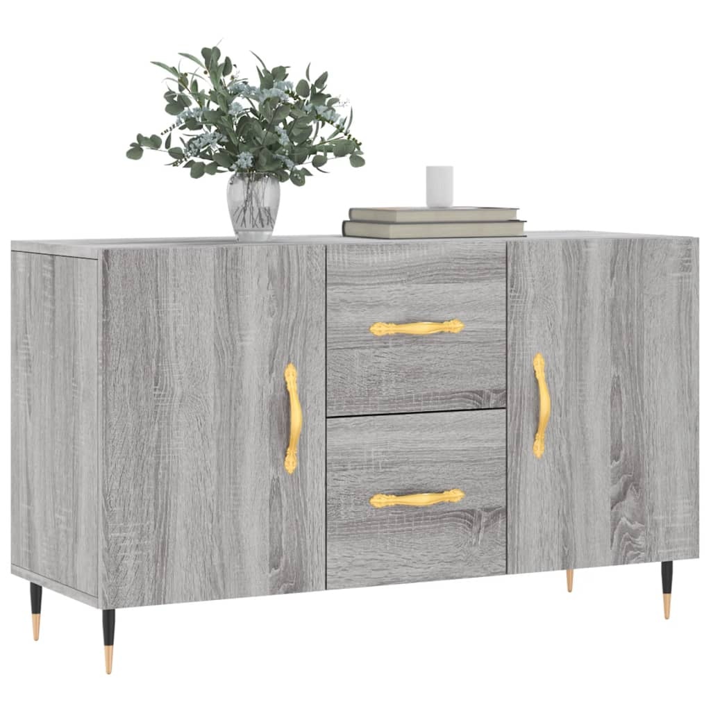 vidaXL Dressoir 100x36x60 cm bewerkt hout grijs sonoma eikenkleurig