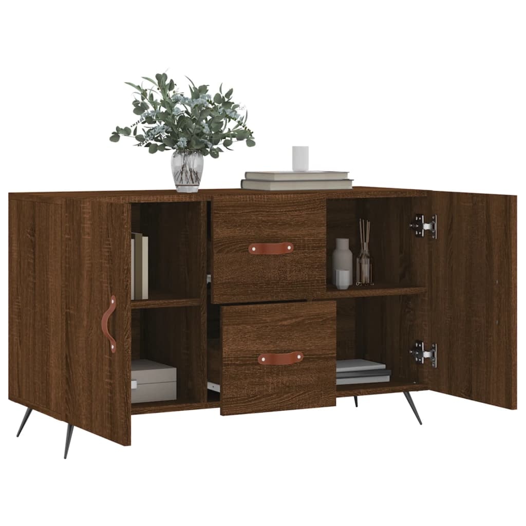 VidaXL Dressoir 100x36x60 cm bewerkt hout bruineikenkleurig
