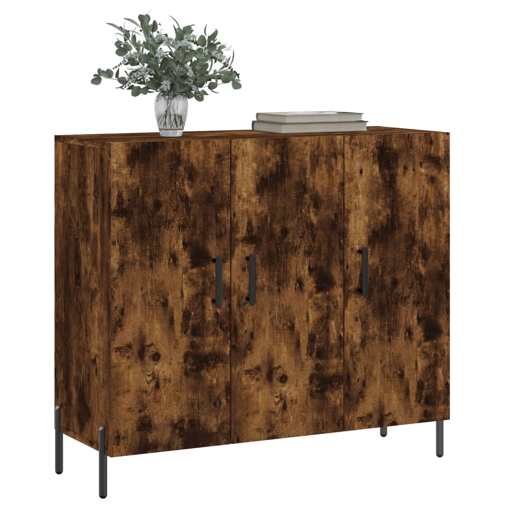 VidaXL Dressoir 90x34x80 cm bewerkt hout gerookt eikenkleurig