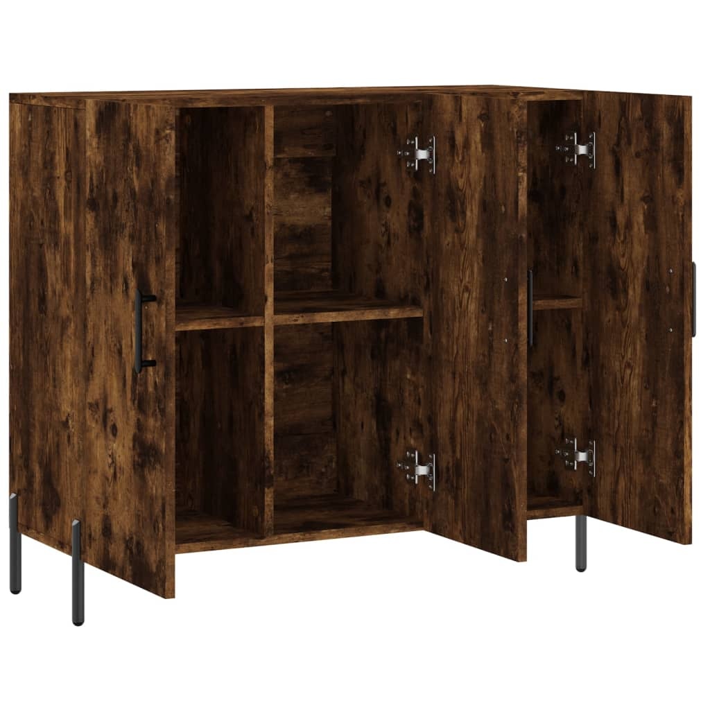 VidaXL Dressoir 90x34x80 cm bewerkt hout gerookt eikenkleurig