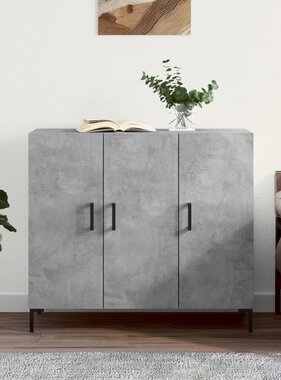 VidaXL Dressoir 90x34x80 cm bewerkt hout betongrijs