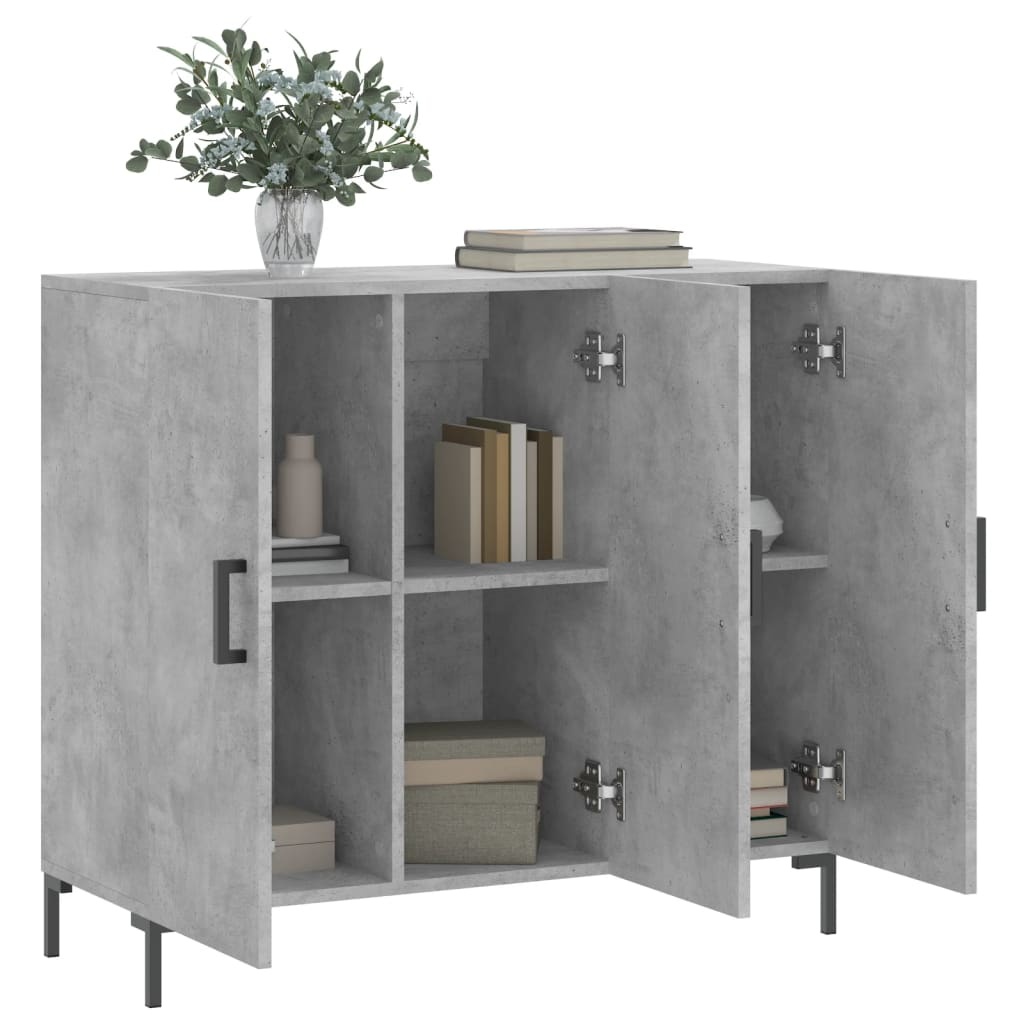 VidaXL Dressoir 90x34x80 cm bewerkt hout betongrijs