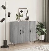 VidaXL Dressoir 90x34x80 cm bewerkt hout grijs sonoma eikenkleurig