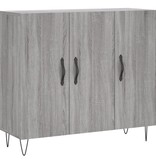 VidaXL Dressoir 90x34x80 cm bewerkt hout grijs sonoma eikenkleurig