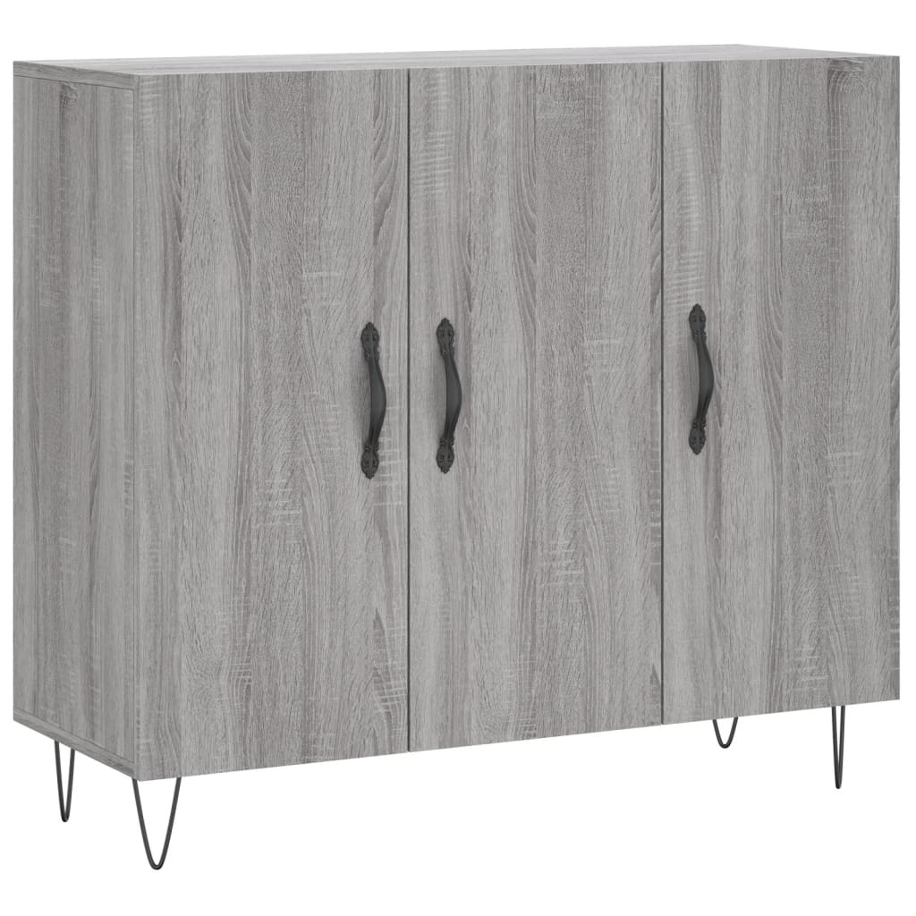 VidaXL Dressoir 90x34x80 cm bewerkt hout grijs sonoma eikenkleurig