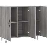 VidaXL Dressoir 90x34x80 cm bewerkt hout grijs sonoma eikenkleurig