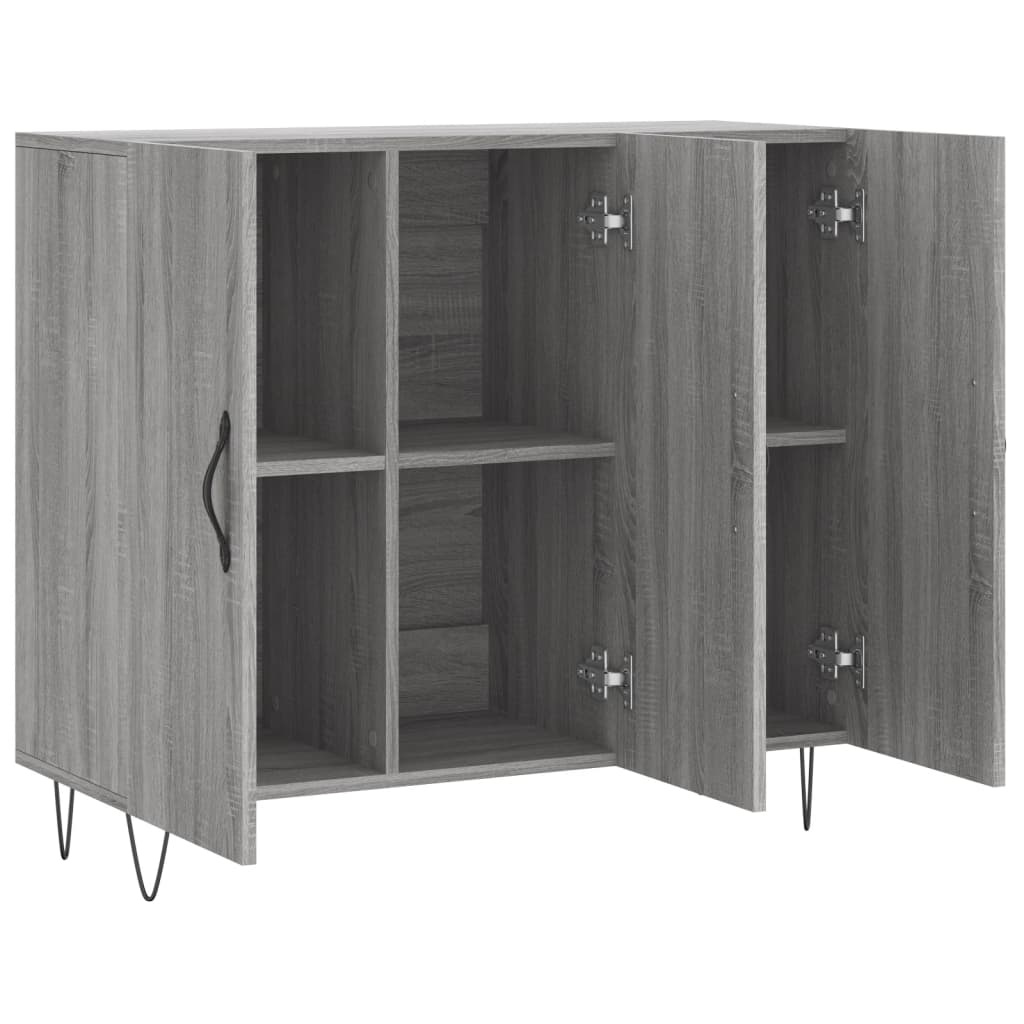 VidaXL Dressoir 90x34x80 cm bewerkt hout grijs sonoma eikenkleurig