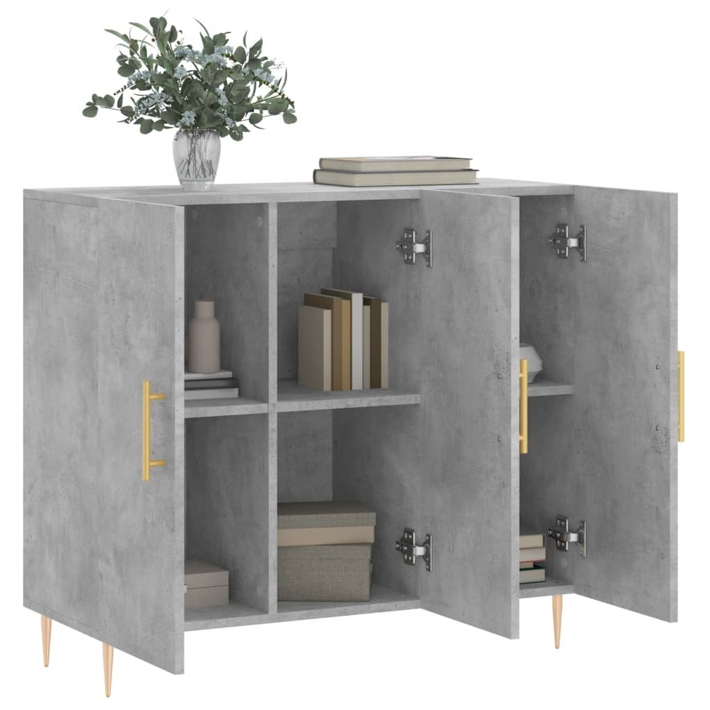 VidaXL Dressoir 90x34x80 cm bewerkt hout betongrijs