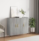 VidaXL Dressoir 90x34x80 cm bewerkt hout grijs sonoma eikenkleurig