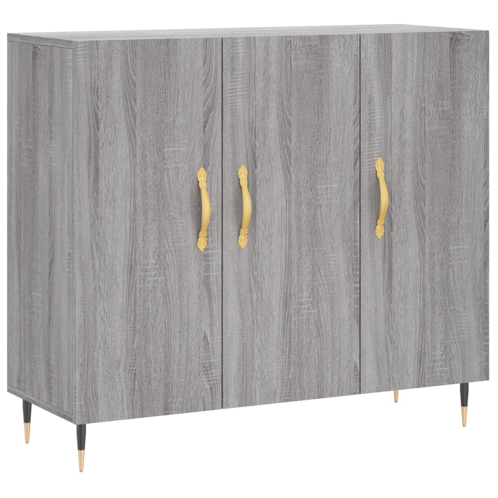 VidaXL Dressoir 90x34x80 cm bewerkt hout grijs sonoma eikenkleurig
