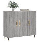 VidaXL Dressoir 90x34x80 cm bewerkt hout grijs sonoma eikenkleurig