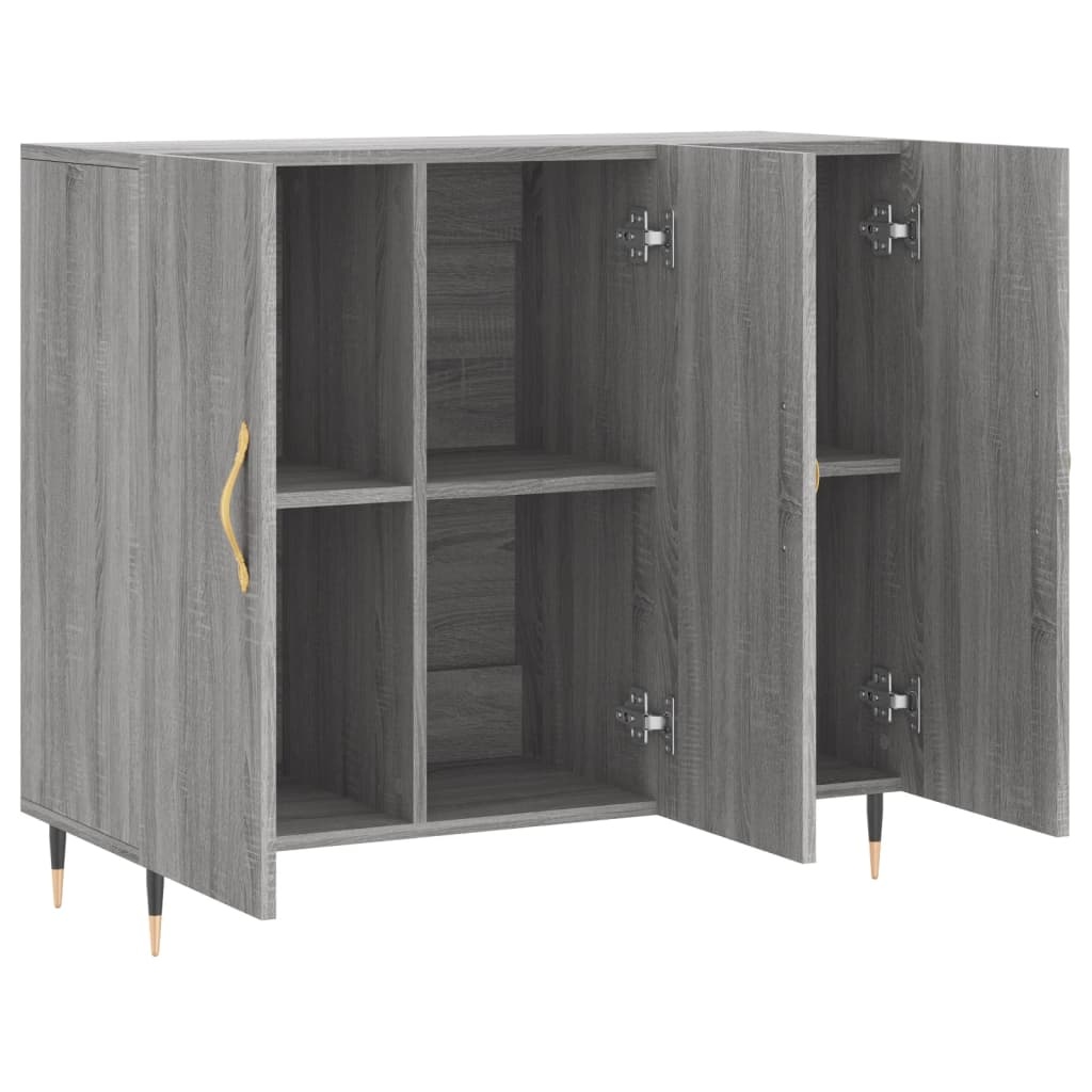 VidaXL Dressoir 90x34x80 cm bewerkt hout grijs sonoma eikenkleurig