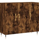 VidaXL Dressoir 90x34x80 cm bewerkt hout gerookt eikenkleurig