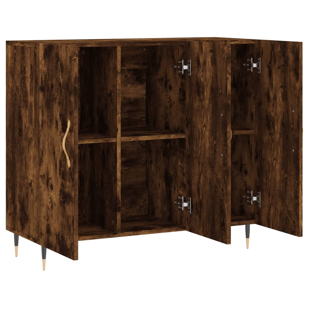VidaXL Dressoir 90x34x80 cm bewerkt hout gerookt eikenkleurig