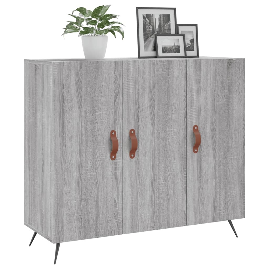 VidaXL Dressoir 90x34x80 cm bewerkt hout grijs sonoma eikenkleurig