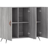 VidaXL Dressoir 90x34x80 cm bewerkt hout grijs sonoma eikenkleurig