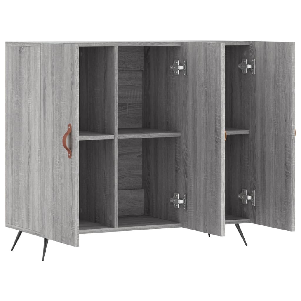 VidaXL Dressoir 90x34x80 cm bewerkt hout grijs sonoma eikenkleurig
