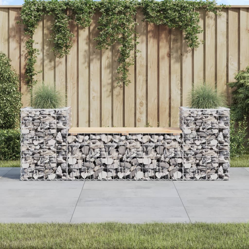 VidaXL Tuinbank schanskorfontwerp 183x41x60,5 cm massief grenenhout