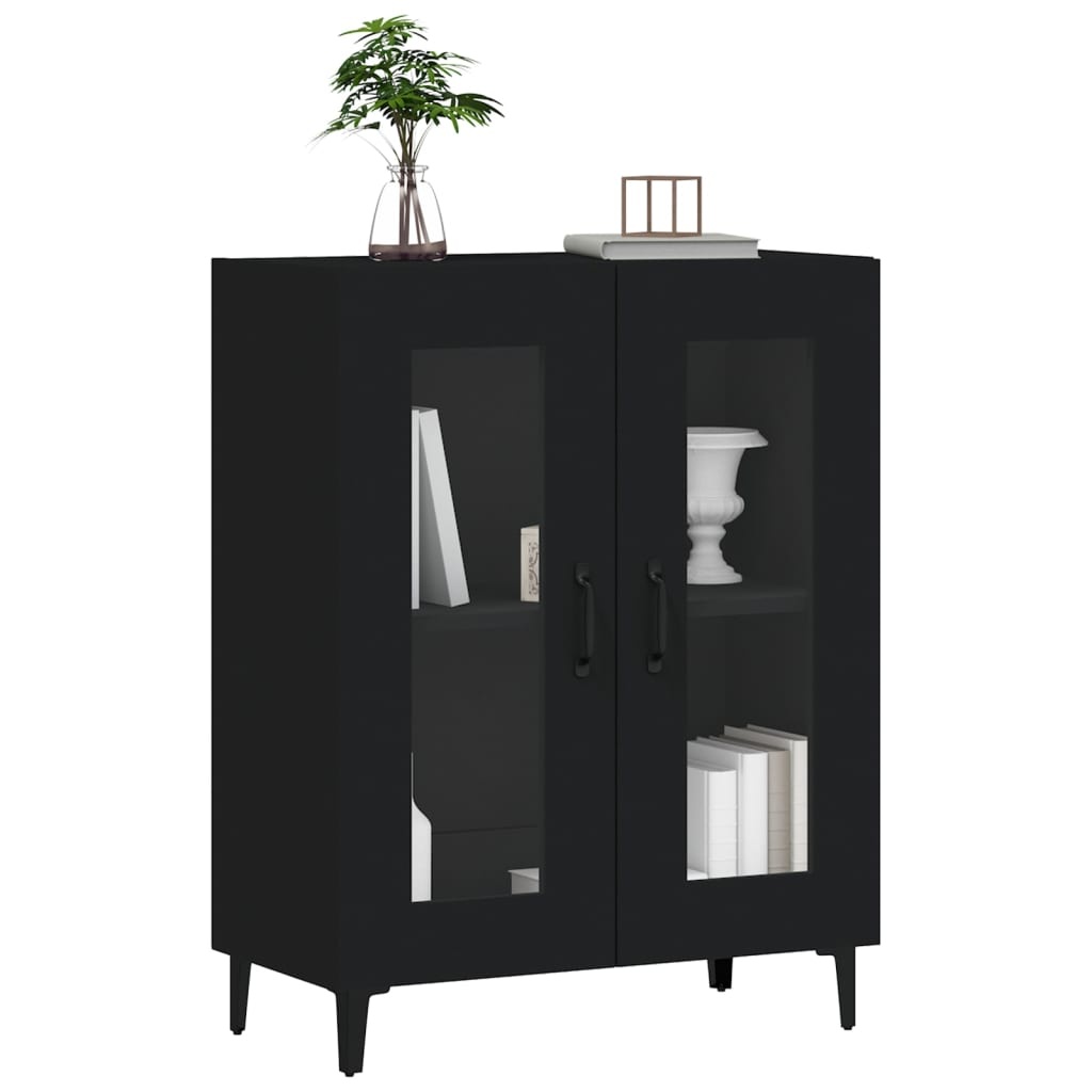 VidaXL Dressoir 69,5x34x90 cm bewerkt hout zwart