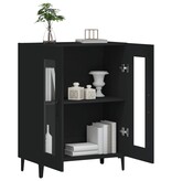 VidaXL Dressoir 69,5x34x90 cm bewerkt hout zwart