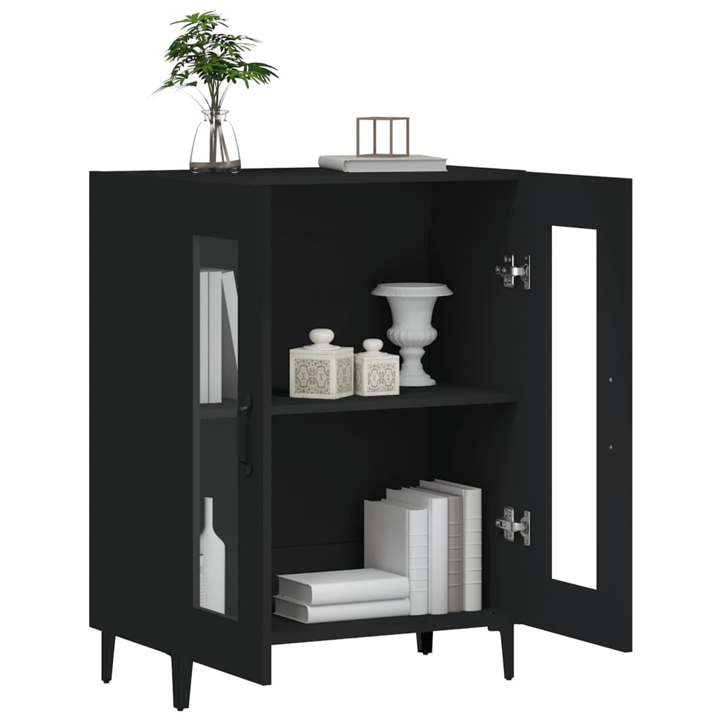 VidaXL Dressoir 69,5x34x90 cm bewerkt hout zwart