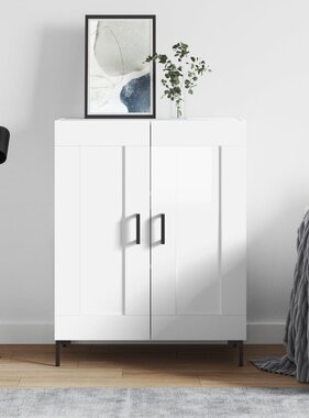 VidaXL Dressoir 69,5x34x90 cm bewerkt hout hoogglans wit