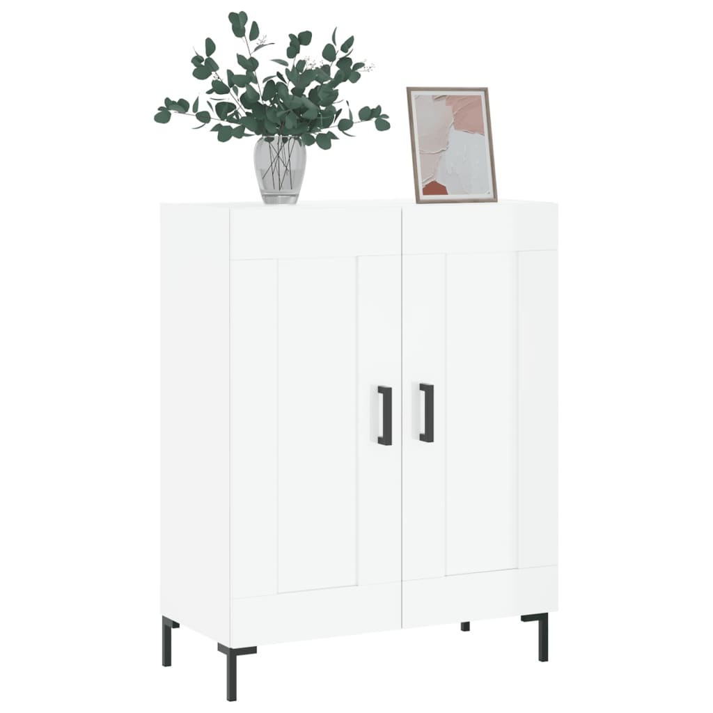 VidaXL Dressoir 69,5x34x90 cm bewerkt hout hoogglans wit