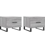 VidaXL Salontafels 2 st 50x50x40 cm bewerkt hout grijs sonoma eiken