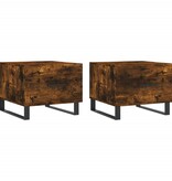 VidaXL Salontafels 2 st 50x50x40 cm bewerkt hout gerookt eikenkleurig