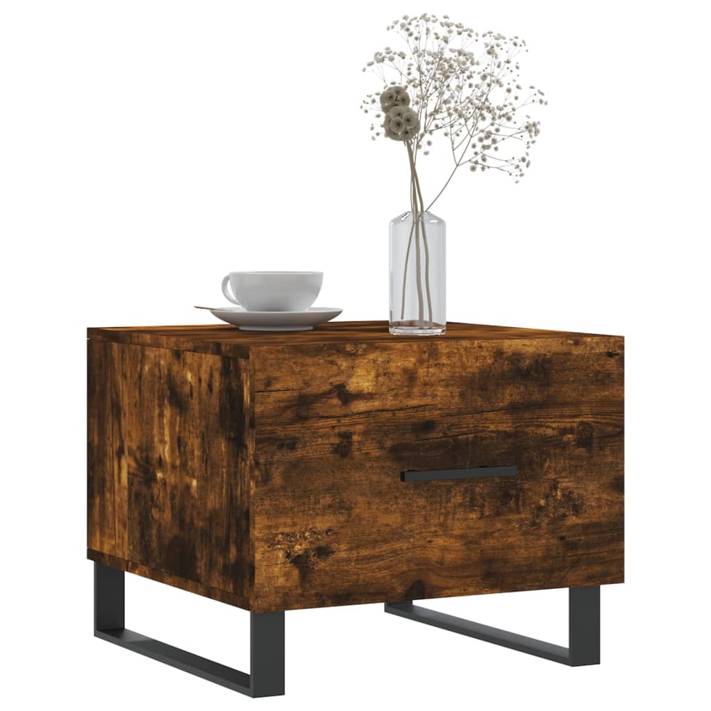 VidaXL Salontafels 2 st 50x50x40 cm bewerkt hout gerookt eikenkleurig