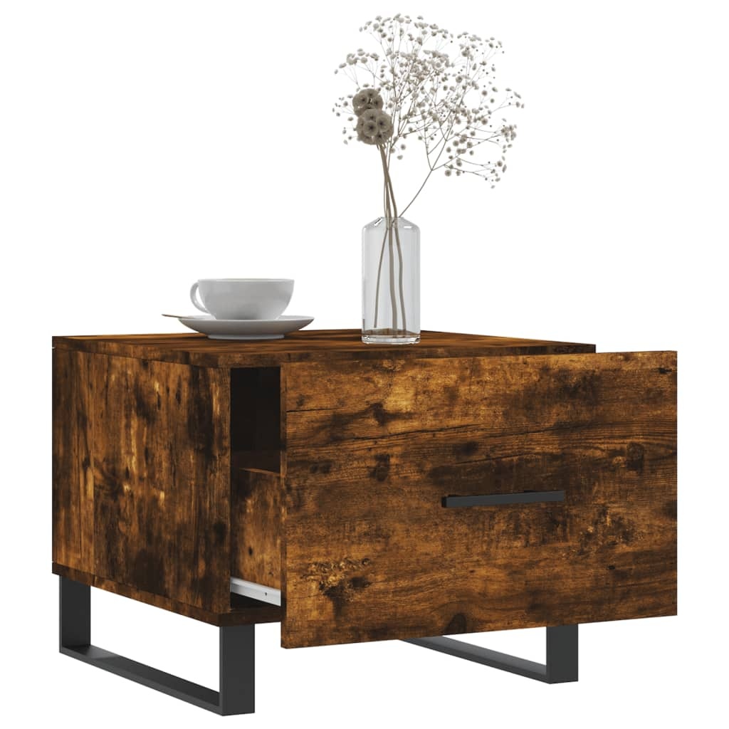 VidaXL Salontafels 2 st 50x50x40 cm bewerkt hout gerookt eikenkleurig