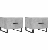 VidaXL Salontafels 2 st 50x50x40 cm bewerkt hout betongrijs