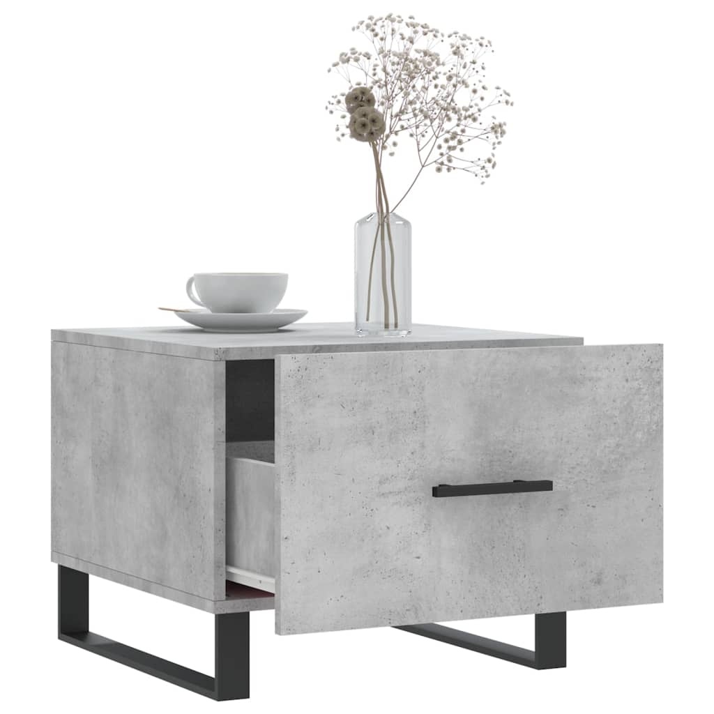 VidaXL Salontafels 2 st 50x50x40 cm bewerkt hout betongrijs