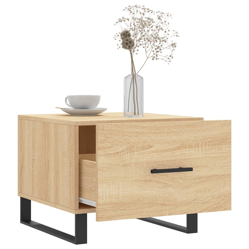 VidaXL Salontafels 2 st 50x50x40 cm bewerkt hout sonoma eikenkleurig