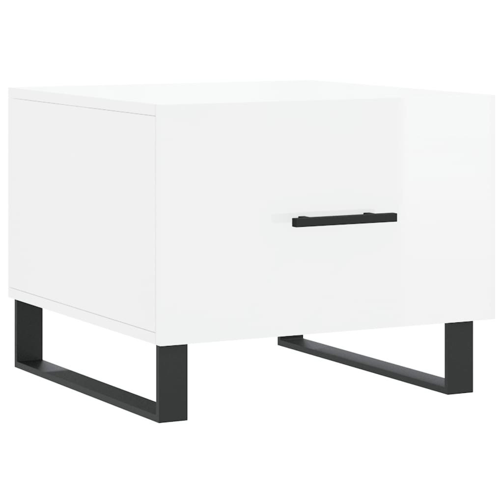 VidaXL Salontafels 2 st 50x50x40 cm bewerkt hout hoogglans wit