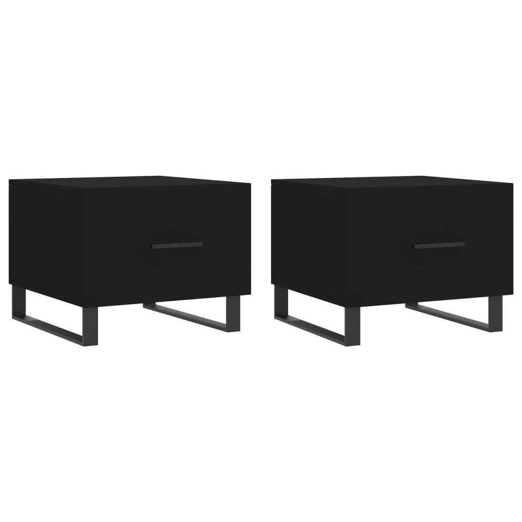 VidaXL Salontafels 2 st 50x50x40 cm bewerkt hout zwart