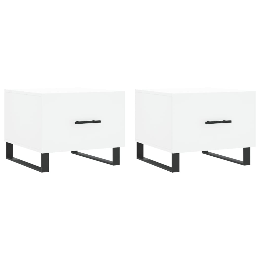 VidaXL Salontafels 2 st 50x50x40 cm bewerkt hout wit